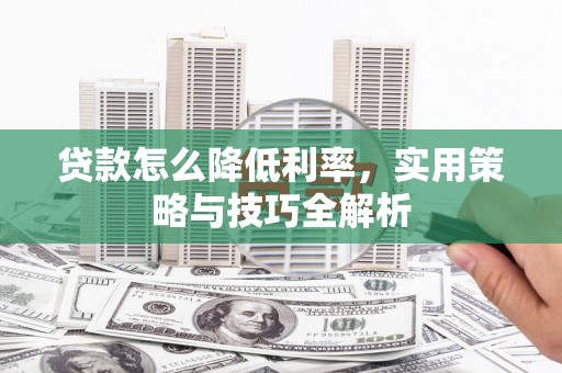 海城贷款怎么降低利率，实用策略与技巧全解析