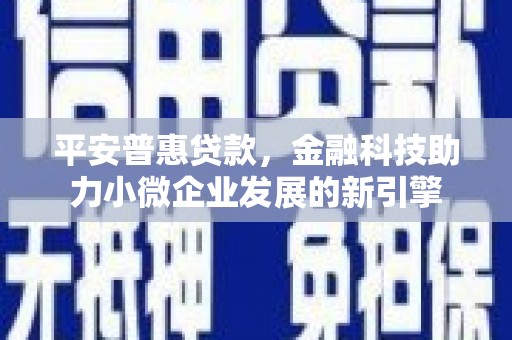 蒙阴平安普惠贷款，金融科技助力小微企业发展的新引擎