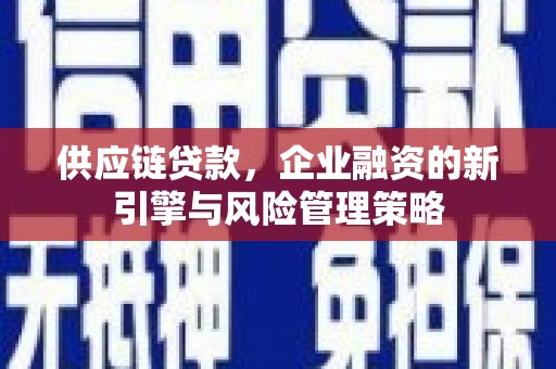 太保供应链贷款，企业融资的新引擎与风险管理策略